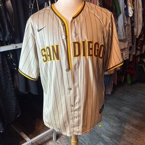 Nike Beige and Black Striped San Diego Jersey